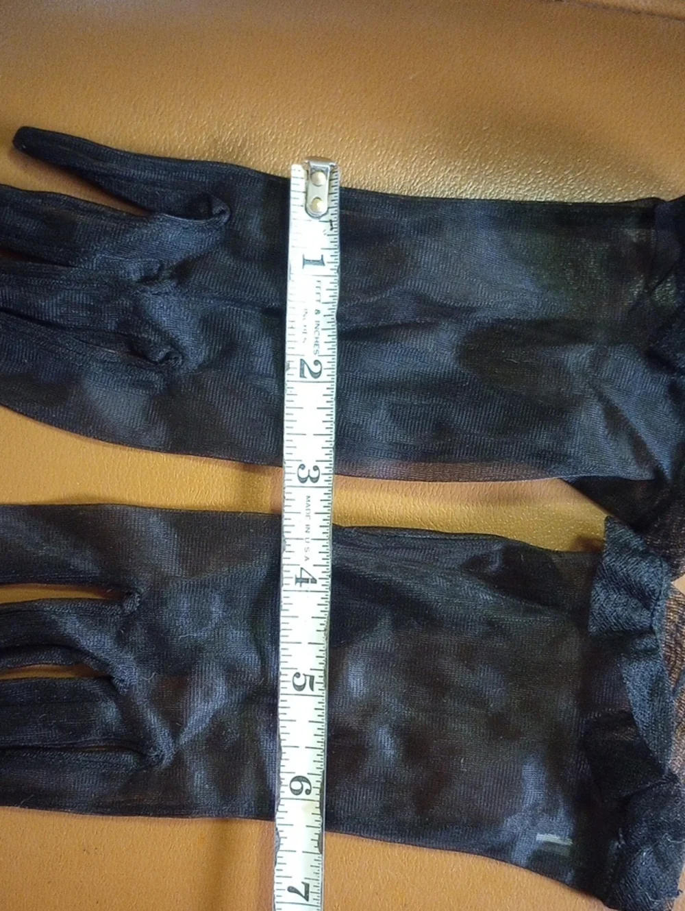 Classic Traditional Neutral Black Formal Prom Vintage Dress Gloves, Very Sheer